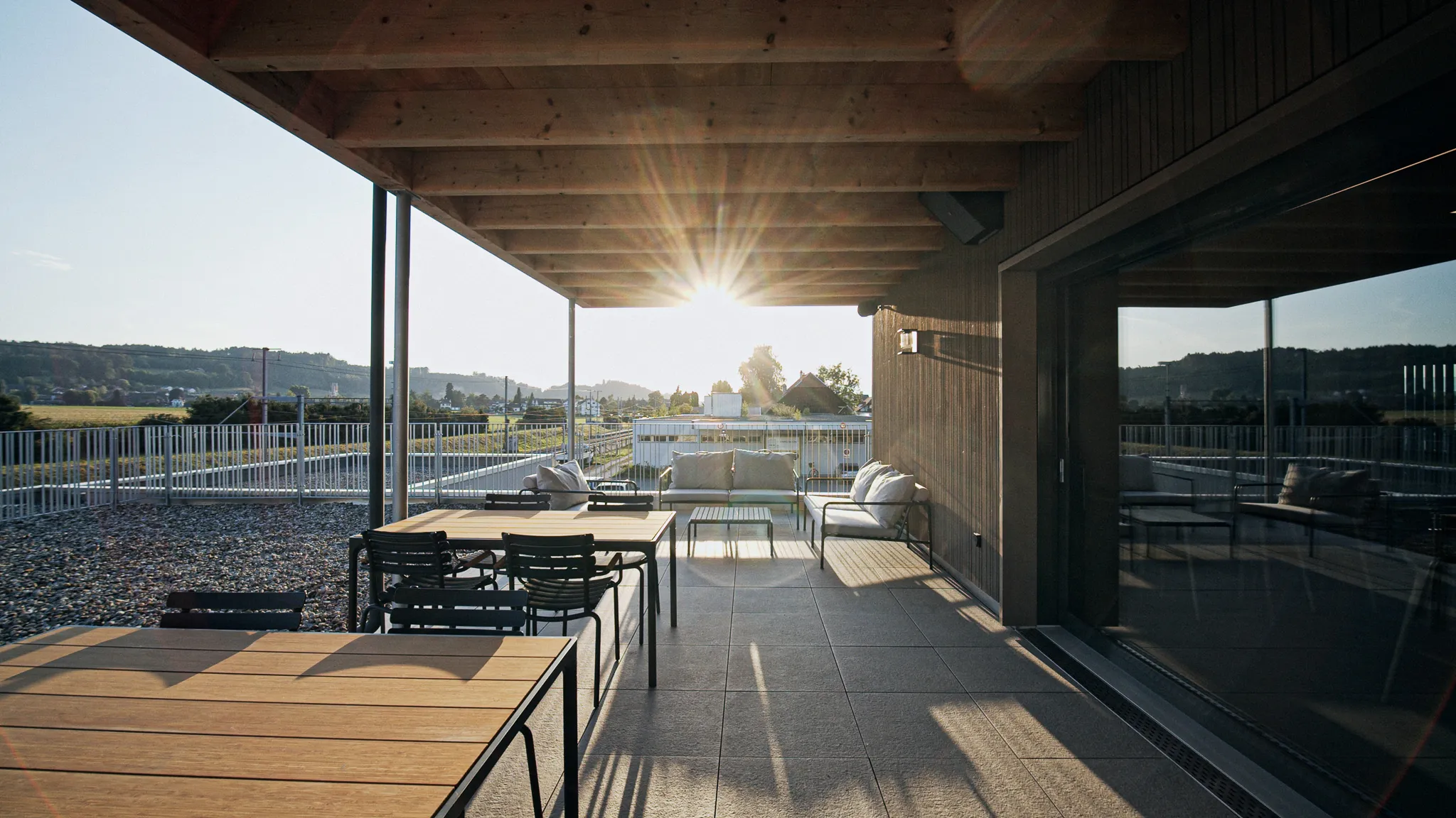 Dachterrasse Sonnenuntergang